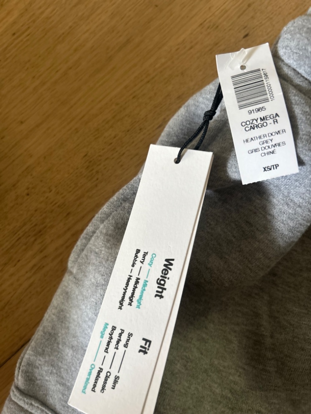 NWT Tna sweat fleece mega fit cargo sweats size xs - Picture 3 of 3